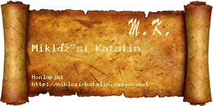 Miklósi Katalin névjegykártya